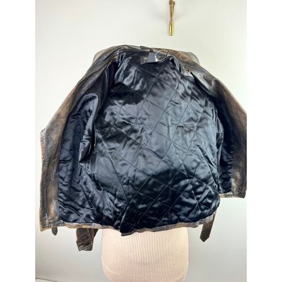 DOUBLE RL Ralph Lauren RRL Thunderbird Studded Motorcycle Brown Leather Jacket 3 - Picture 11 of 13